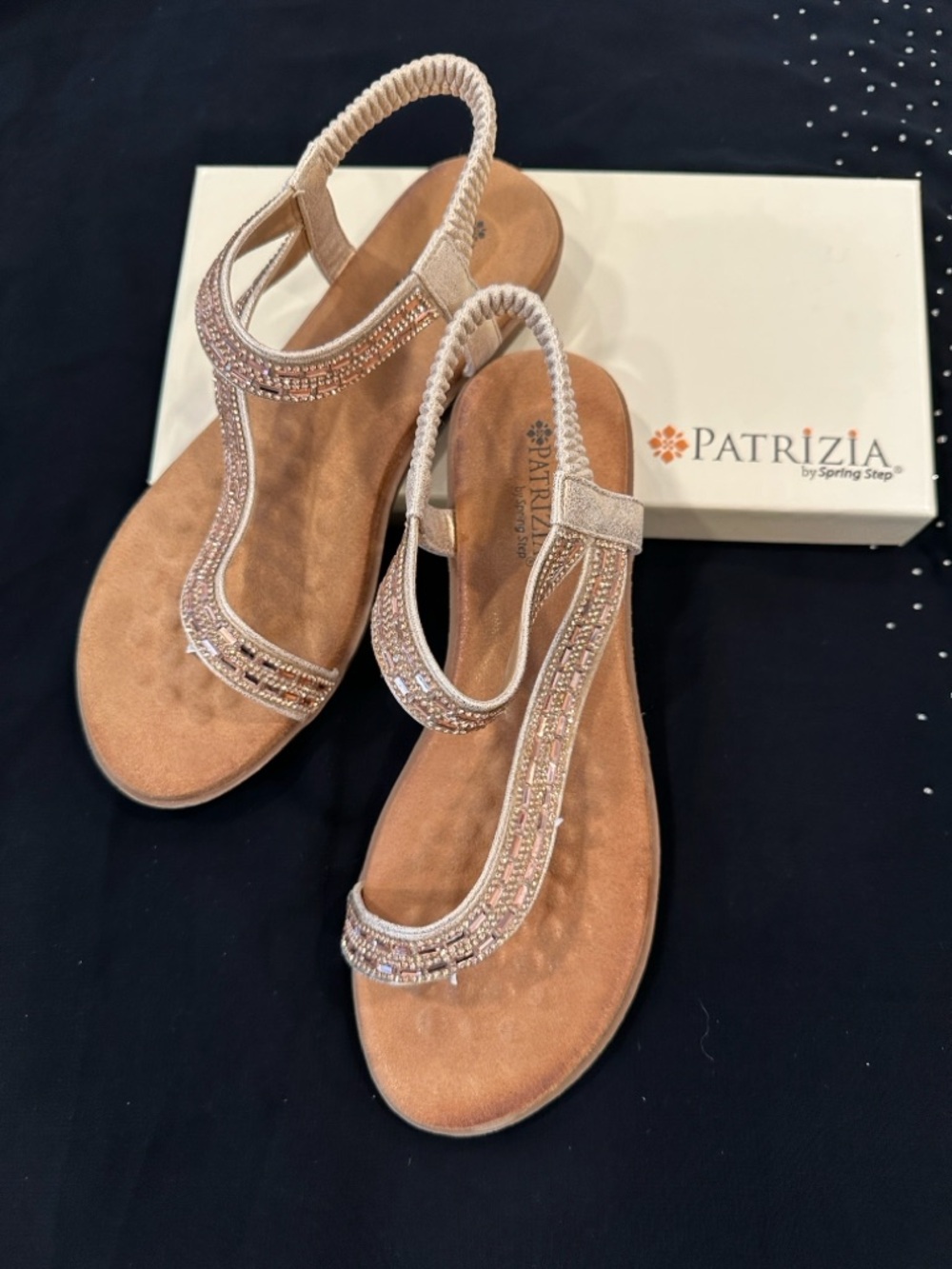 Patrizia by SpringStep Rose Gold Embellished Slingback Sandals - Women